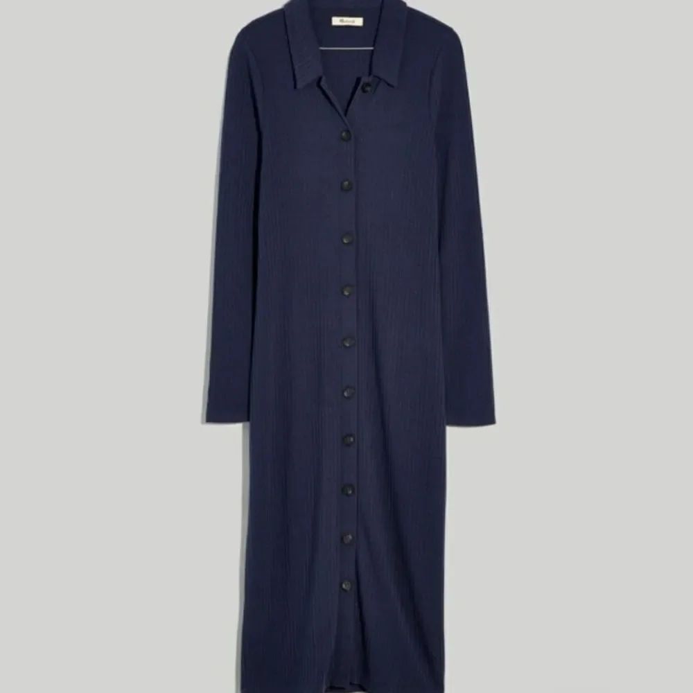 NWT Madewell Dress Womens XS Button Front Midi Shirt Ribbed